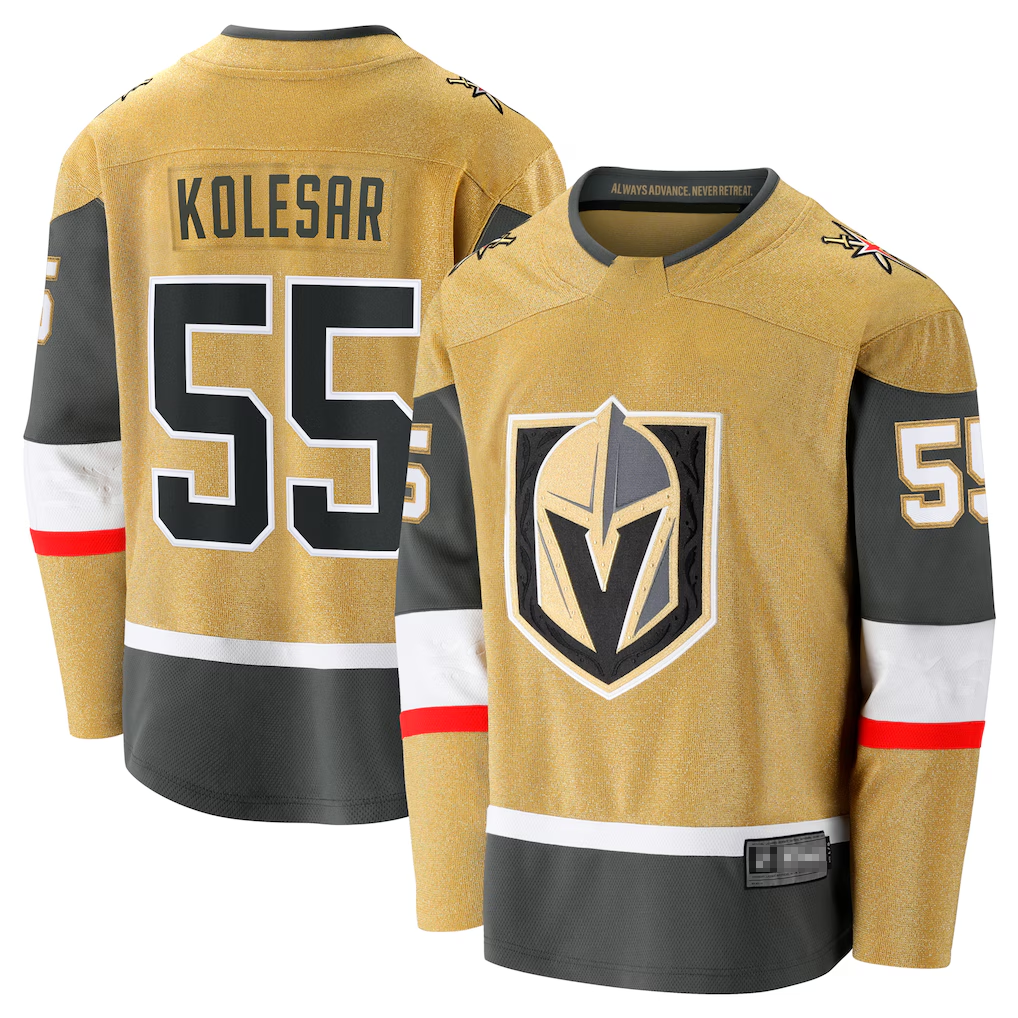 Punc V.Golden Knights #55 Keegan Kolesar Gold Home Breakaway Jerseys