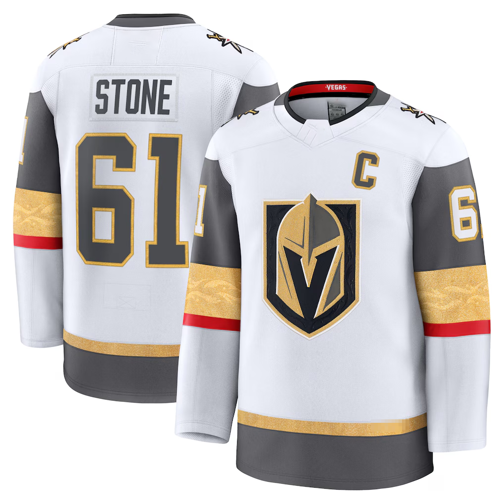 Punc V.Golden Knights #61 Mark Stone White Away Premium Jerseys