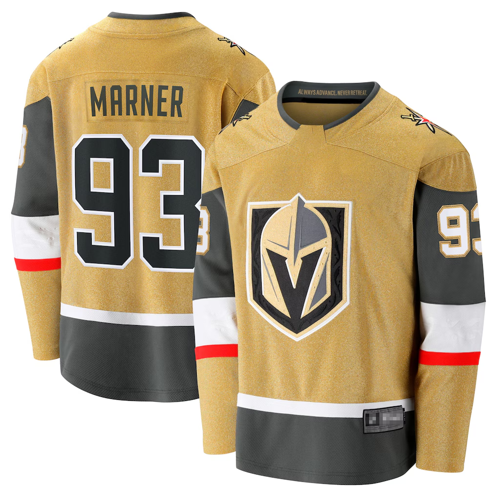 Punc V.Golden Knights #93 Mitch Marner Gold Home Breakaway Stitched Jerseys