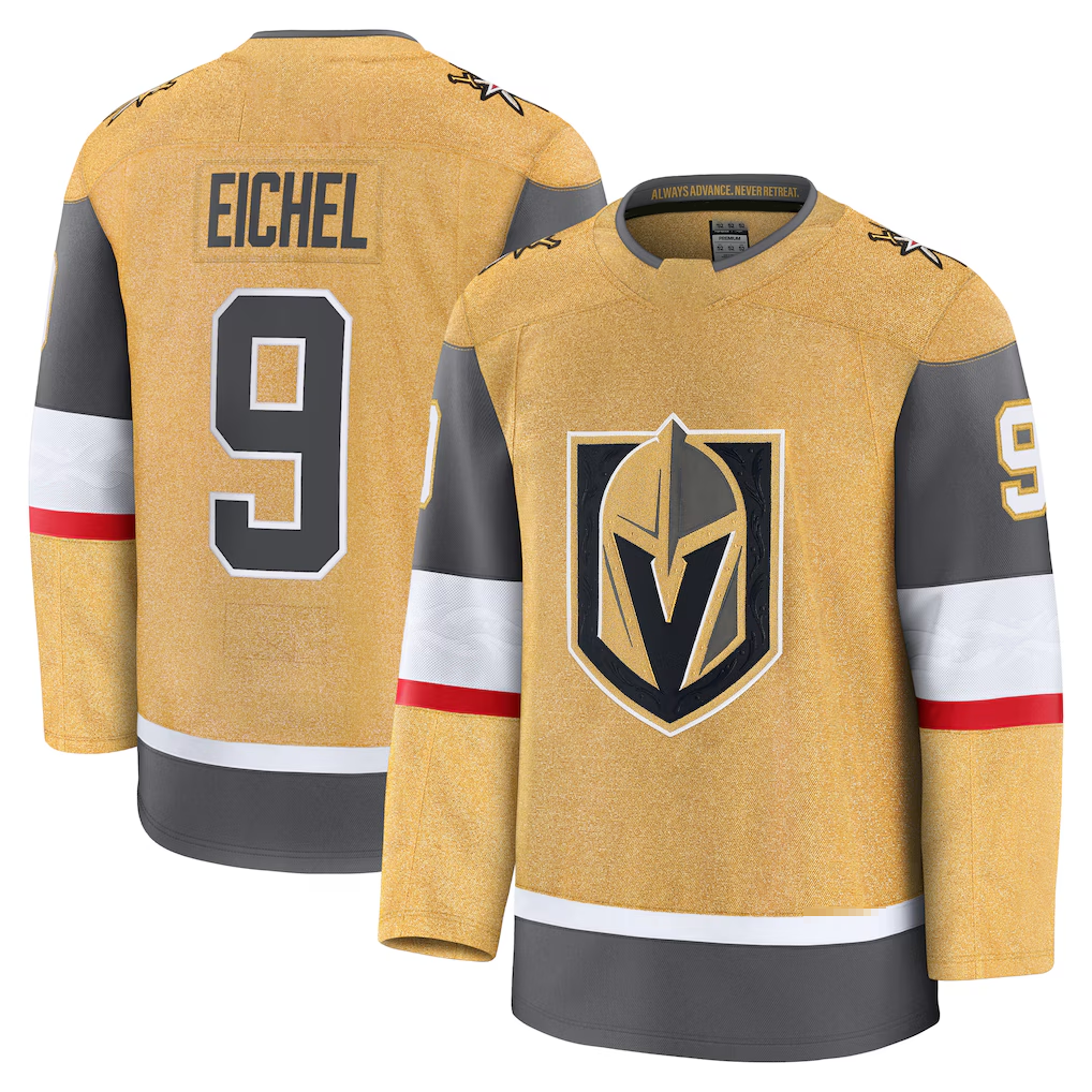 Punc V.Golden Knights #9 Jack Eichel Gold Home Premium Jerseys