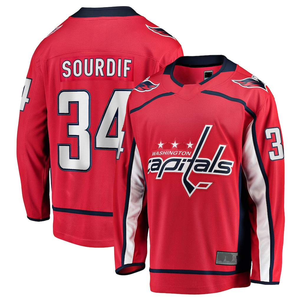 Punc W.Capitals #34 Justin Sourdif Red Home Breakaway Jerseys