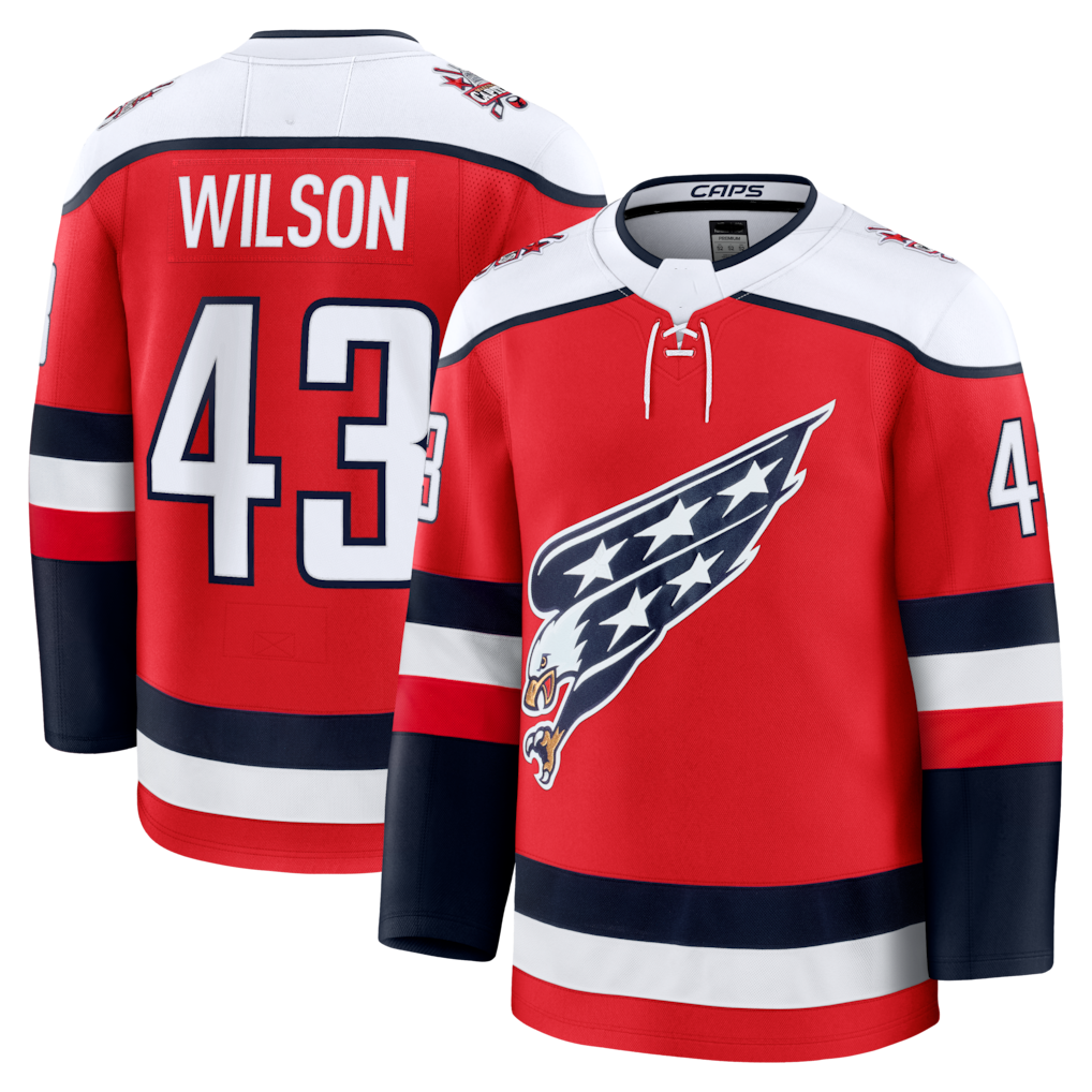 Punc W.Capitals #43 Tom Wilson Red Alternate Premium Player Jerseys