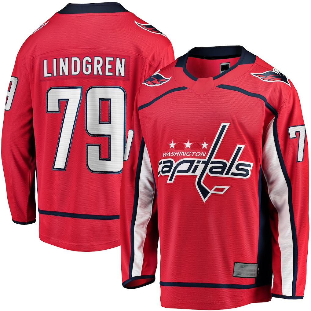 Punc W.Capitals #79 Charlie Lindgren Red Home Breakaway Player Jerseys