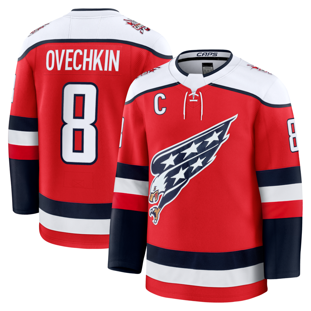 Punc W.Capitals #8 Alexander Ovechkin Red Alternate Premium Player Jerseys