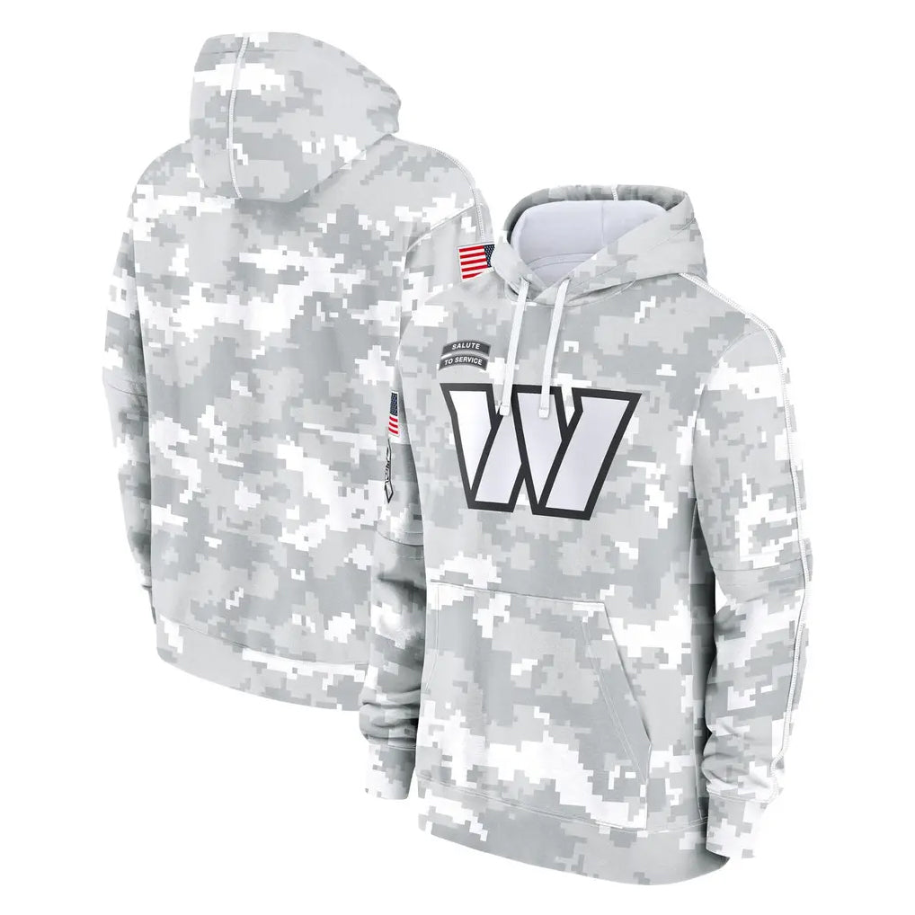 Punc W.Commanders Arctic Camo Limited Salute to Service Pullover Hoodies Game Blank Player Stitched Jerseys