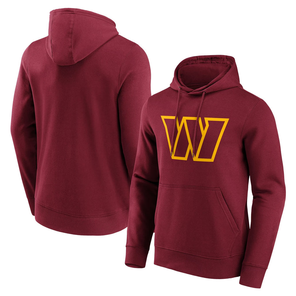 Punc W.Commanders Burgundy LOGO Pullover Hoodies Game Blank Player Stitched Jerseys