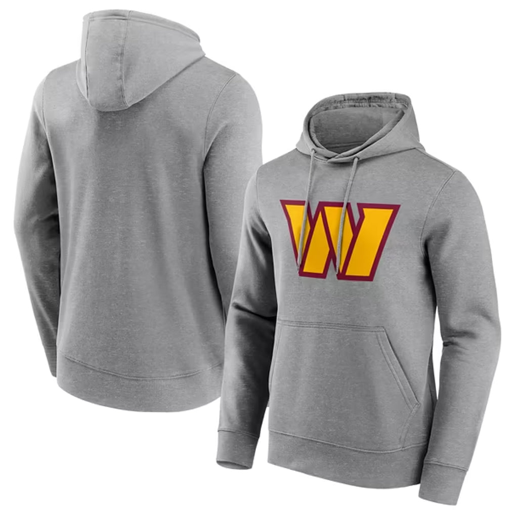 Punc W.Commanders Gray LOGO Pullover Hoodies Game Blank Player Stitched Jerseys