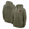 Punc W.Commanders Olive Salute to Service Pullover Hoodies Limited Home Blank Player Stitched Jerseys