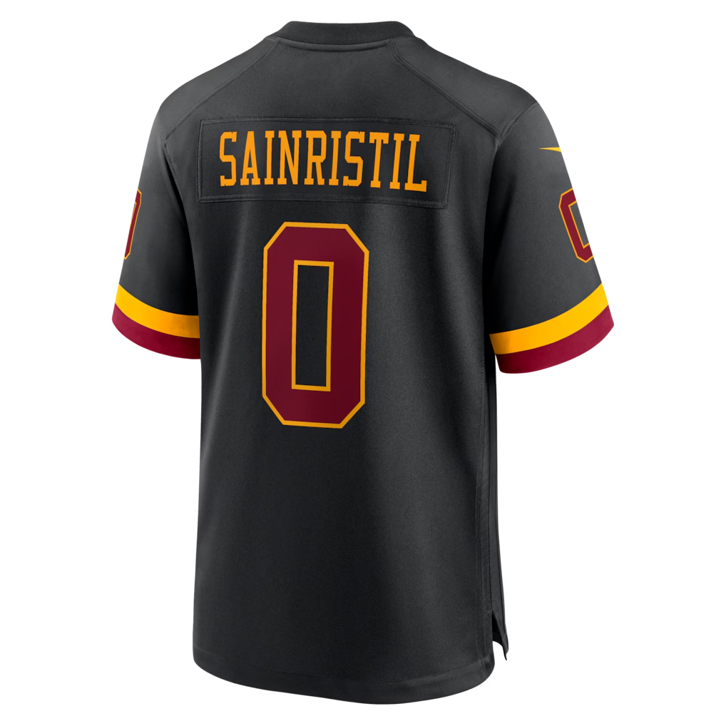Punc W.Commanders #0 Mike Sainristil Black Hail Raiser Alternate Game Stitched Jersey