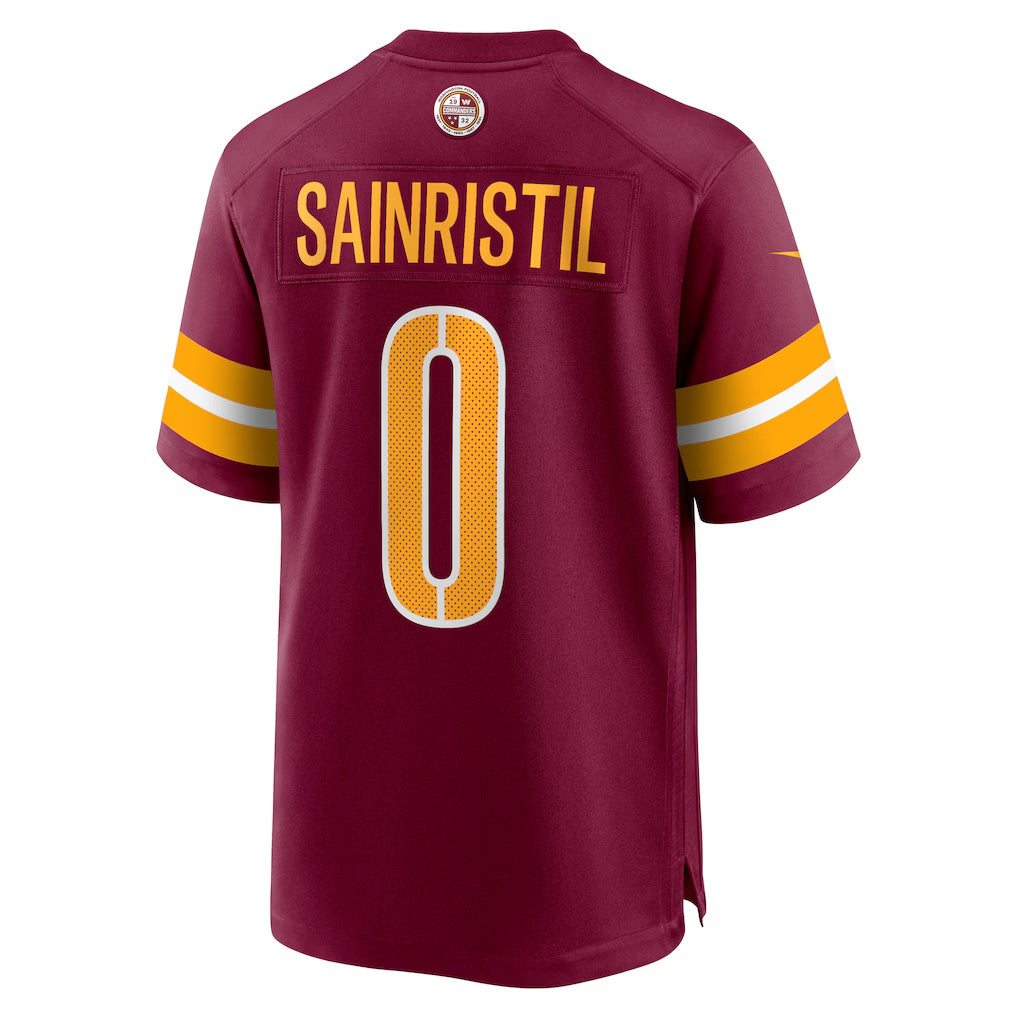 Punc W.Commanders #0 Mike Sainristil Burgundy Game Stitched Jerseys