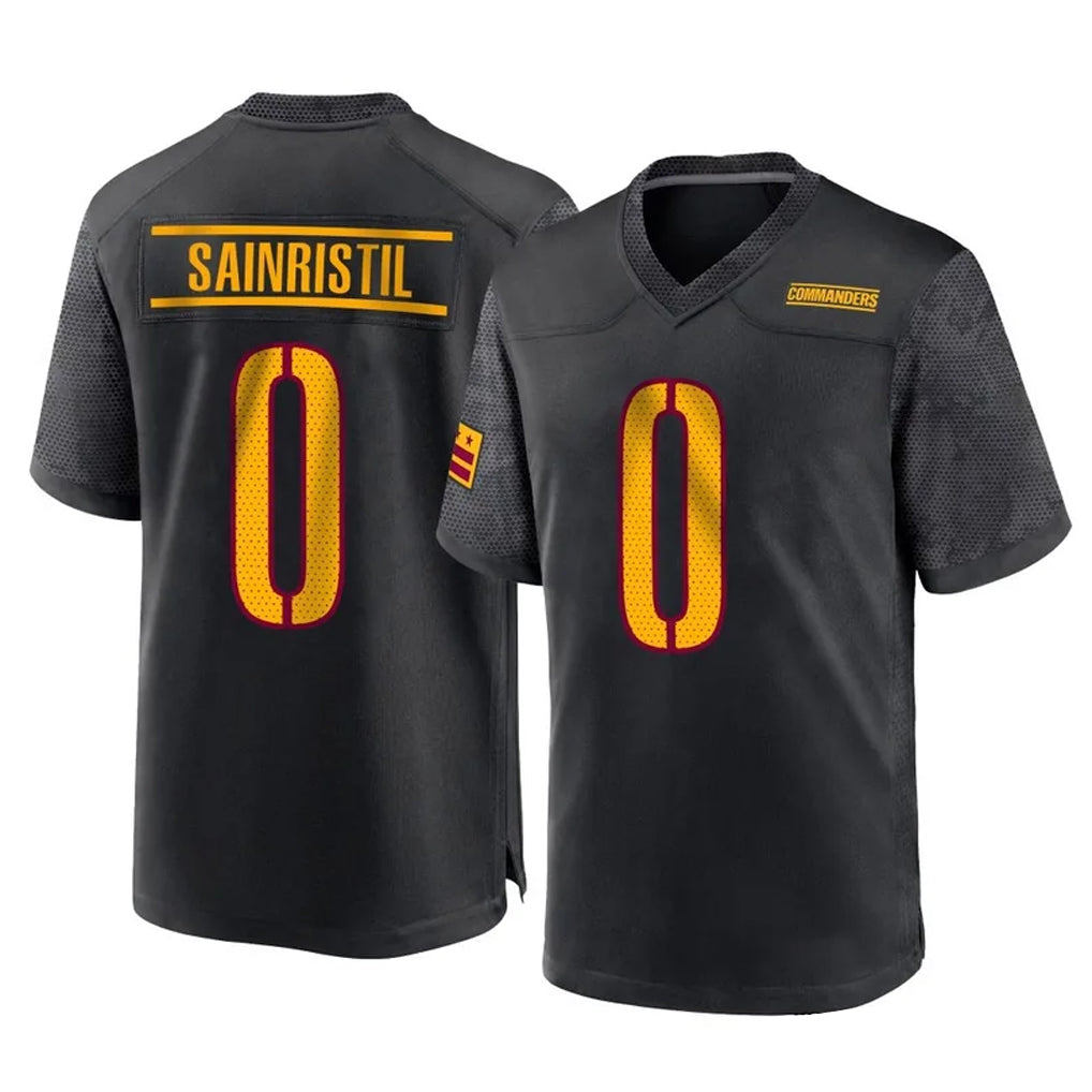 Punc W.Commanders #0 Mike Sainristil Player Black Home Game Stitched Jerseys