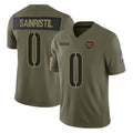 Punc W.Commanders #0 Mike Sainristil Player Olive Salute To Service Limited Stitched Jerseys