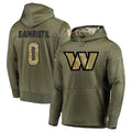 Punc W.Commanders #0 Mike Sainristil Player Olive Salute to Service Hoodies Stitched Jerseys