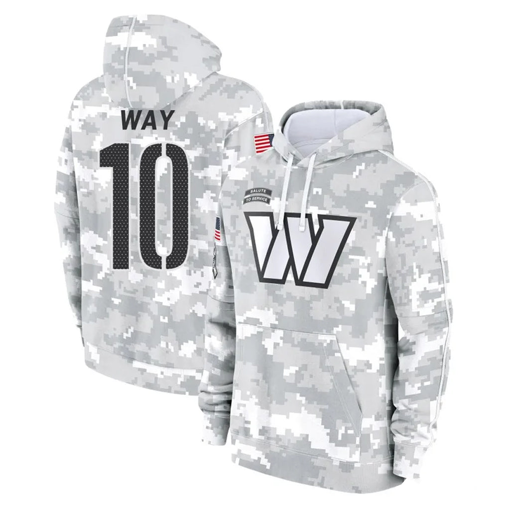 Punc W.Commanders #10 Tress Way Player Arctic Camo Limited Salute to Service Pullover Hoodies Game Stitched Jerseys