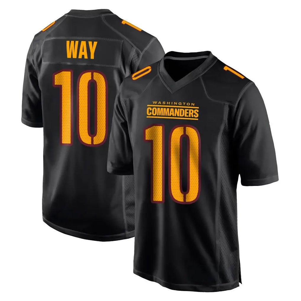 Punc W.Commanders #10 Tress Way Player Black Carbon Fashion Home Game Stitched Jerseys