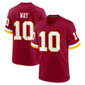 Punc W.Commanders #10 Tress Way Player Burgundy Game Home Stitched Jerseys