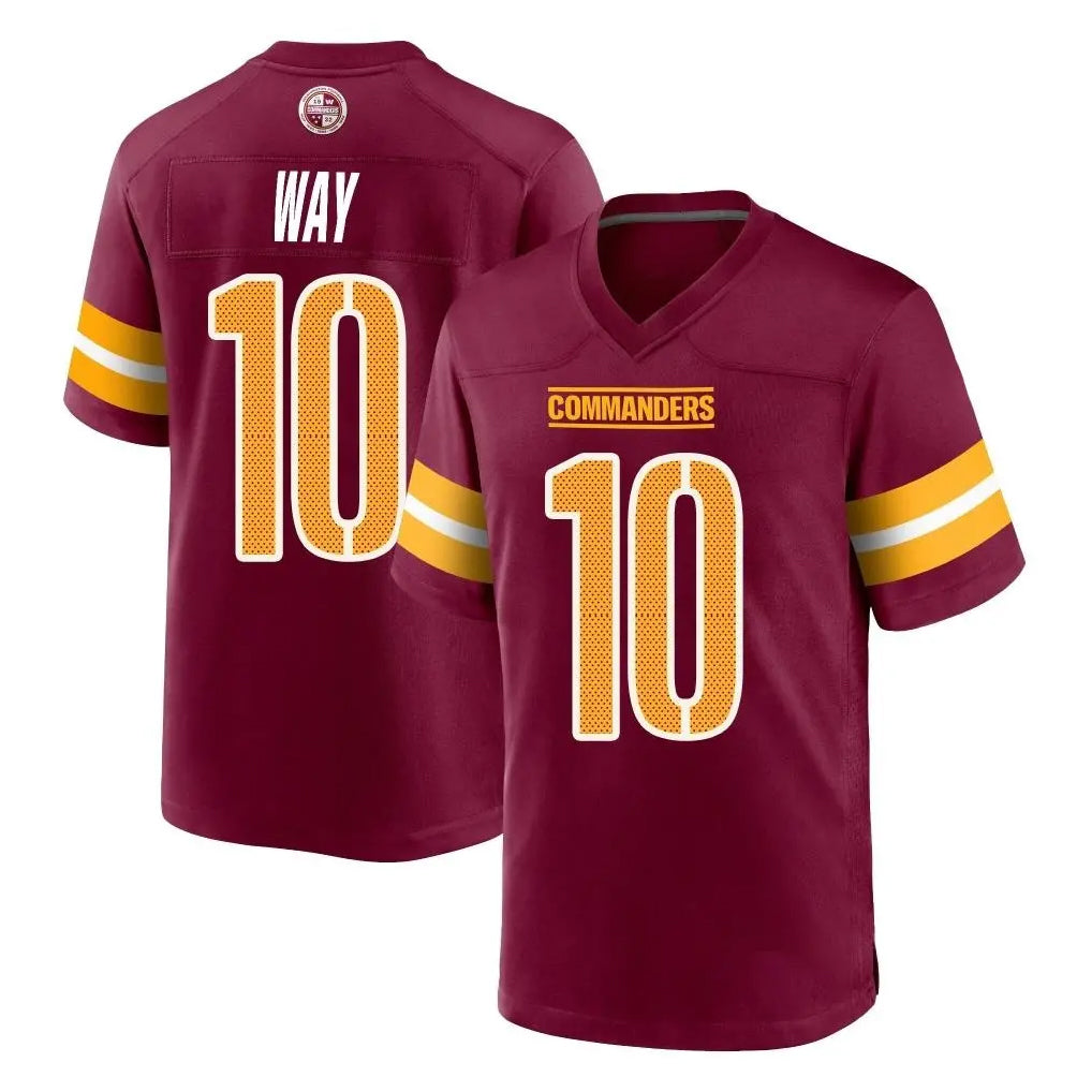 Punc W.Commanders #10 Tress Way Player Burgundy Home Game Stitched Jerseys