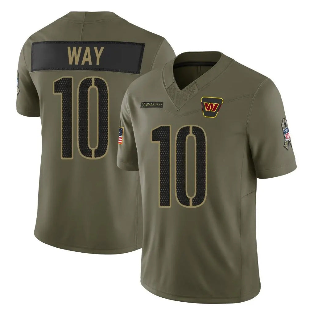 Punc W.Commanders #10 Tress Way Player Olive 2025 Salute To Service Limited Home Game Stitched Jerseys