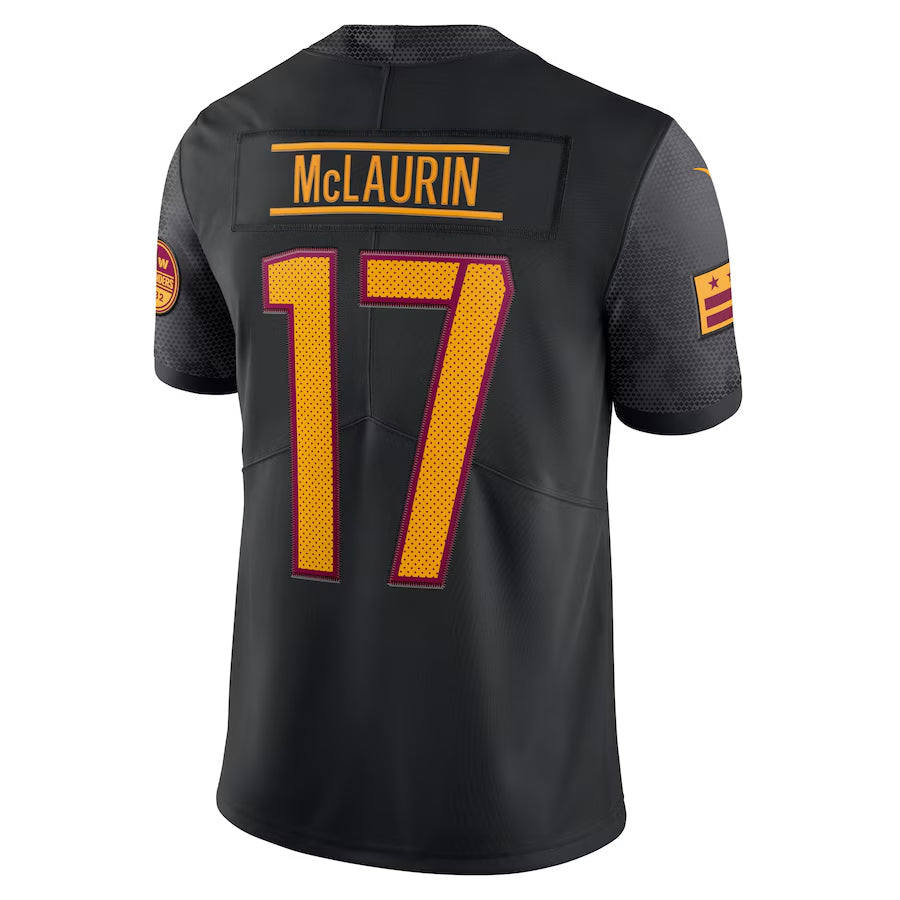 Punc W.Commanders #17 Terry McLaurin Player Black Vapor Limited Stitched Jerseys