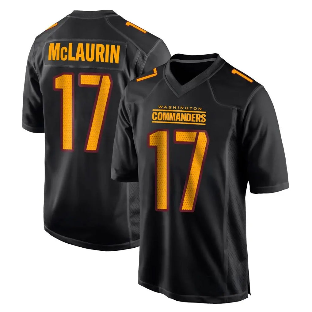 Punc W.Commanders #17 Terry Mclaurin Player Black Carbon Fashion Home Game Stitched Jerseys