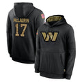 Punc W.Commanders #17 Terry Mclaurin Player Black Salute to Service Performance Pullover Hoodies Home Game Stitched Jerseys
