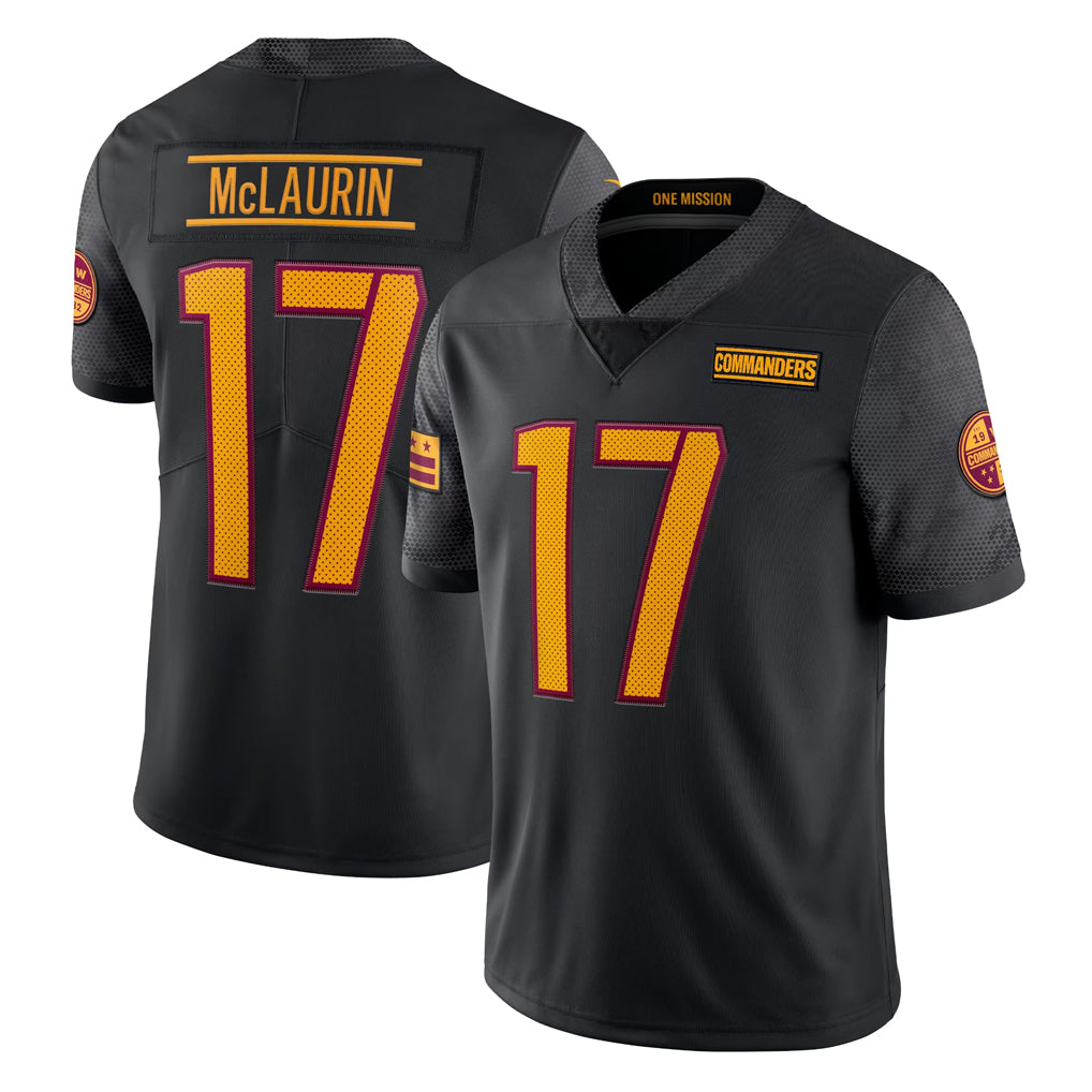 Punc W.Commanders #17 Terry Mclaurin Player Black Vapor Untouchable Home Game Stitched Jerseys
