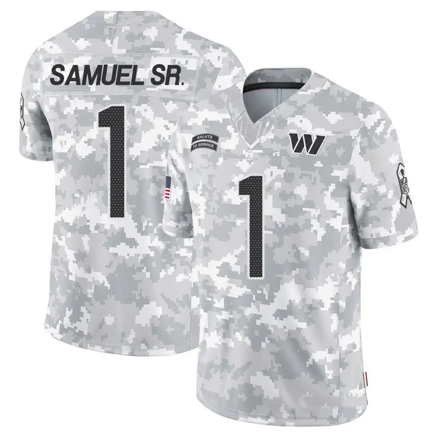 Punc W.Commanders #1 Deebo Samuel Sr Player Arctic Camo Salute to Service Limited Football Jerseys