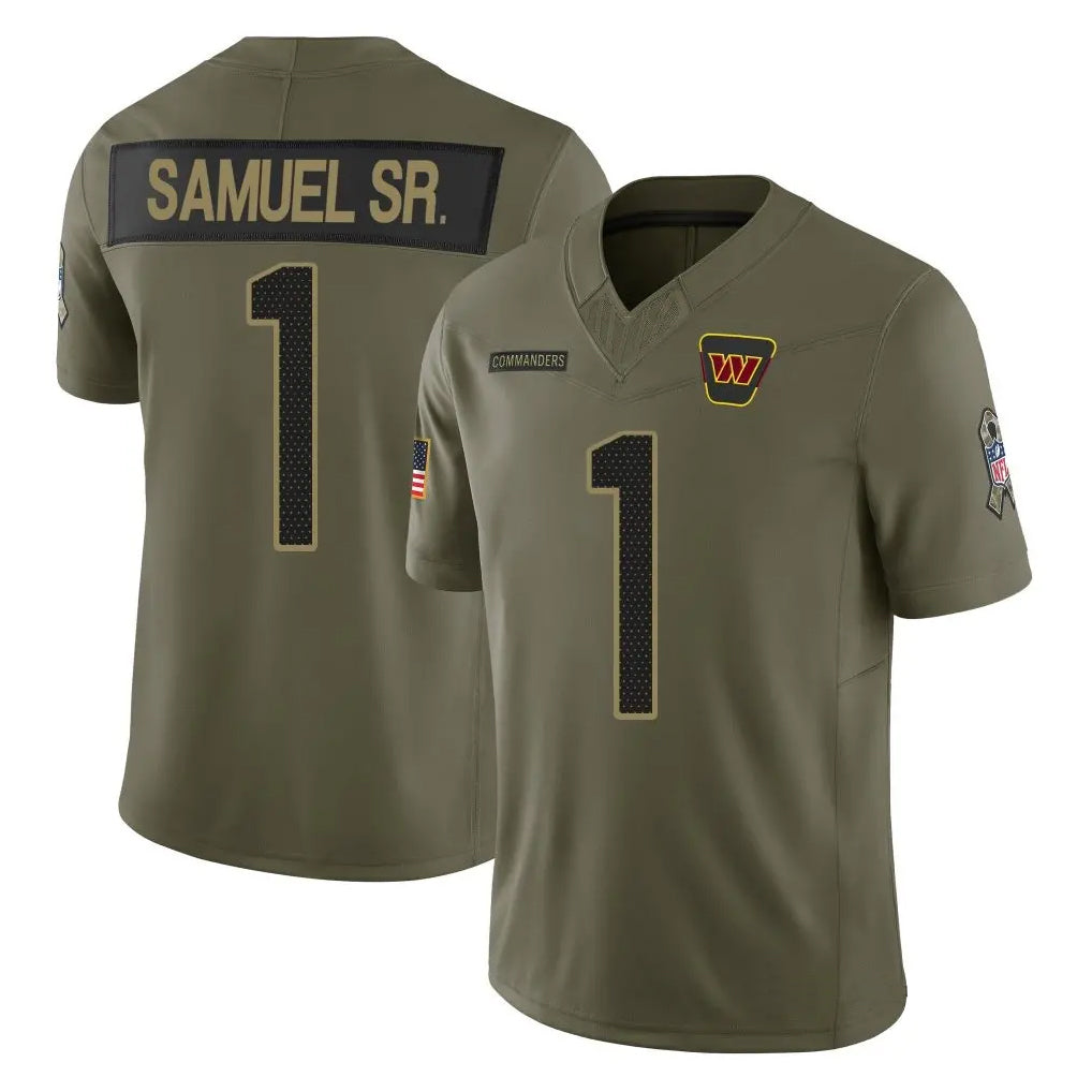 Punc W.Commanders #1 Deebo Samuel Sr Player Olive Salute To Service Limited Stitched Jerseys