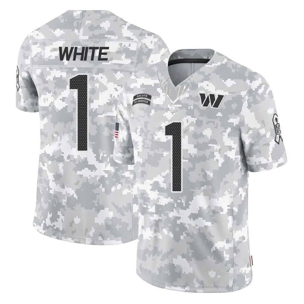 Punc W.Commanders #1 Rachaad White Player Arctic Camo Limited Salute To Service Home Game Stitched Jerseys