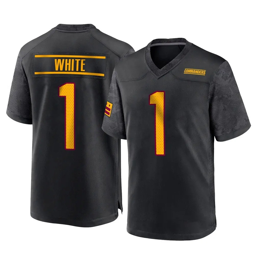 Punc W.Commanders #1 Rachaad White Player Black Home Game Stitched Jerseys
