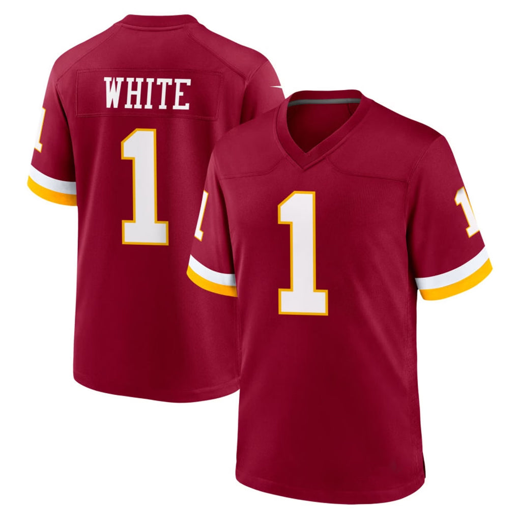 Punc W.Commanders #1 Rachaad White Player Burgundy Game Home Stitched Jerseys