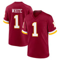 Punc W.Commanders #1 Rachaad White Player Burgundy Game Home Stitched Jerseys
