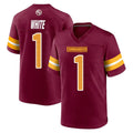 Punc W.Commanders #1 Rachaad White Player Burgundy Home Game Stitched Jerseys