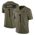 Punc W.Commanders #1 Rachaad White Player Olive 2025 Salute To Service Limited Home Game Stitched Jerseys