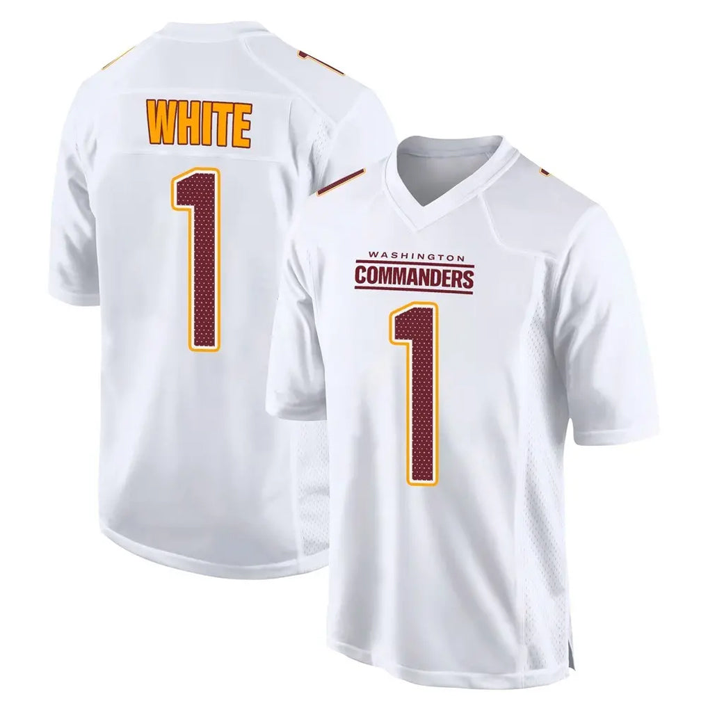 Punc W.Commanders #1 Rachaad White Player White Tundra Fashion Home Game Stitched Jerseys