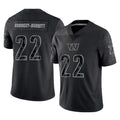 Punc W.Commanders #22 Jacory Croskey-Merritt Player Black Limited Reflective Home Game Stitched Jerseys