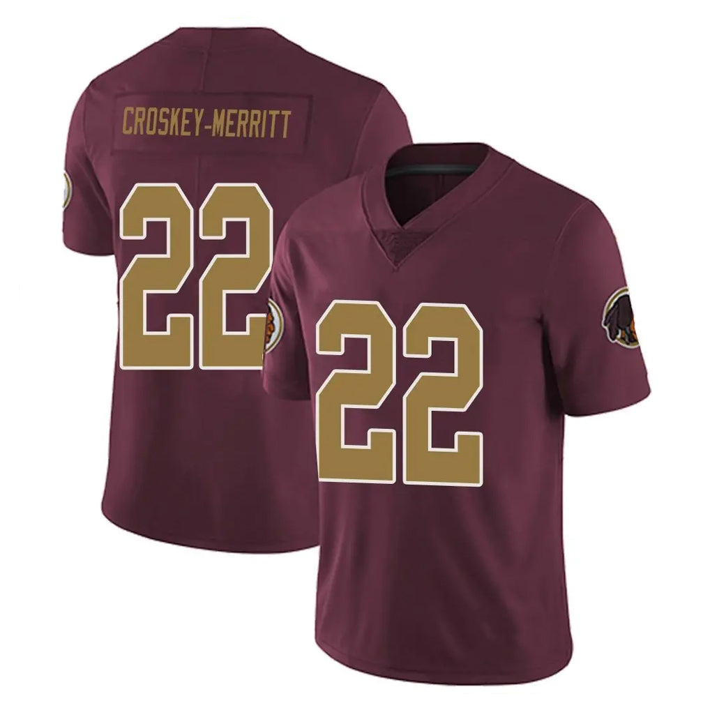 Punc W.Commanders #22 Jacory Croskey-Merritt Player Burgundy Alternate Vapor Untouchable Home Game Stitched Jerseys