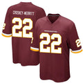 Punc W.Commanders #22 Jacory Croskey-Merritt Player Burgundy Game Stitched Jerseys