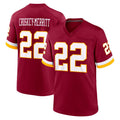 Punc W.Commanders #22 Jacory Croskey-Merritt Player Burgundy Game Home Stitched Jerseys