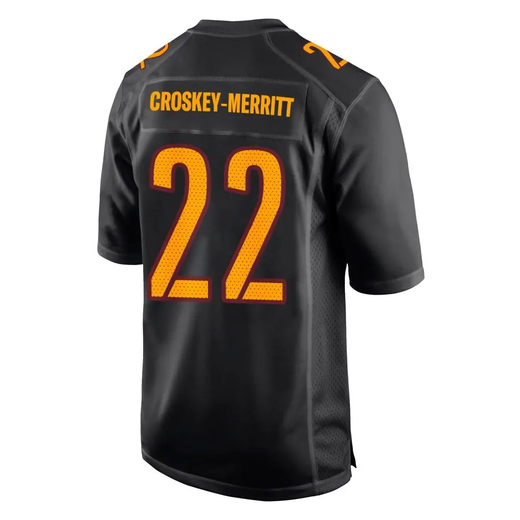 Punc W.Commanders #22 Jacory Croskey-Merritt Player Carbon Black Fashion Game Stitched Jerseys