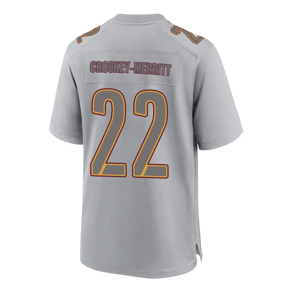 Punc W.Commanders #22 Jacory Croskey-Merritt Player Gray Fashion Game Stitched Jerseys