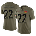 Punc W.Commanders #22 Jacory Croskey-Merritt Player Olive Salute To Service Stitched Jerseys