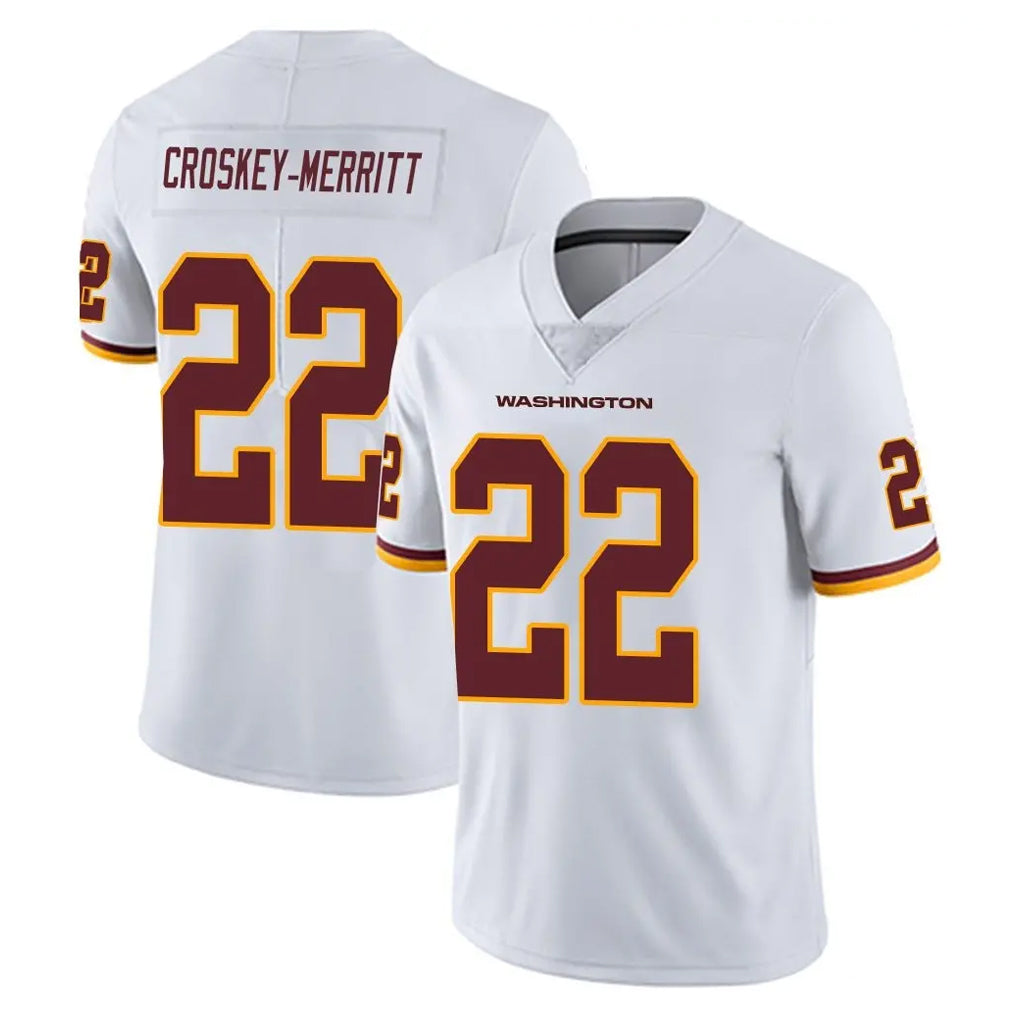 Punc W.Commanders #22 Jacory Croskey-Merritt Player White Limited Vapor Untouchable Home Game Stitched Jerseys