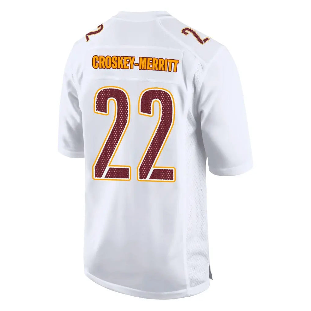 Punc W.Commanders #22 Jacory Croskey-Merritt Player White Tundra Fashion Game Stitched Jerseys