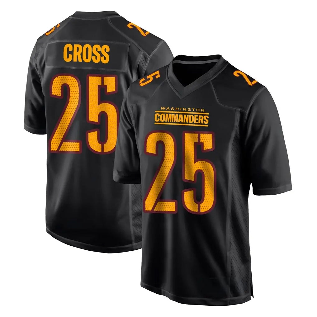 Punc W.Commanders #25 Nick Cross Player Black Carbon Fashion Home Game Stitched Jerseys