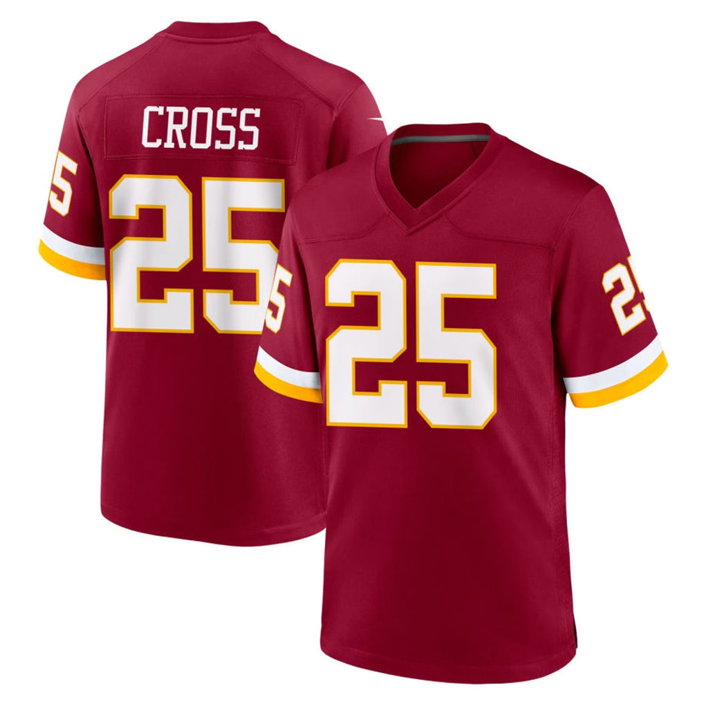Punc W.Commanders #25 Nick Cross Player Burgundy Game Home Stitched Jerseys