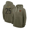 Punc W.Commanders #25 Nick Cross Player Olive Salute to Service Pullover Hoodies Limited Home Stitched Jerseys