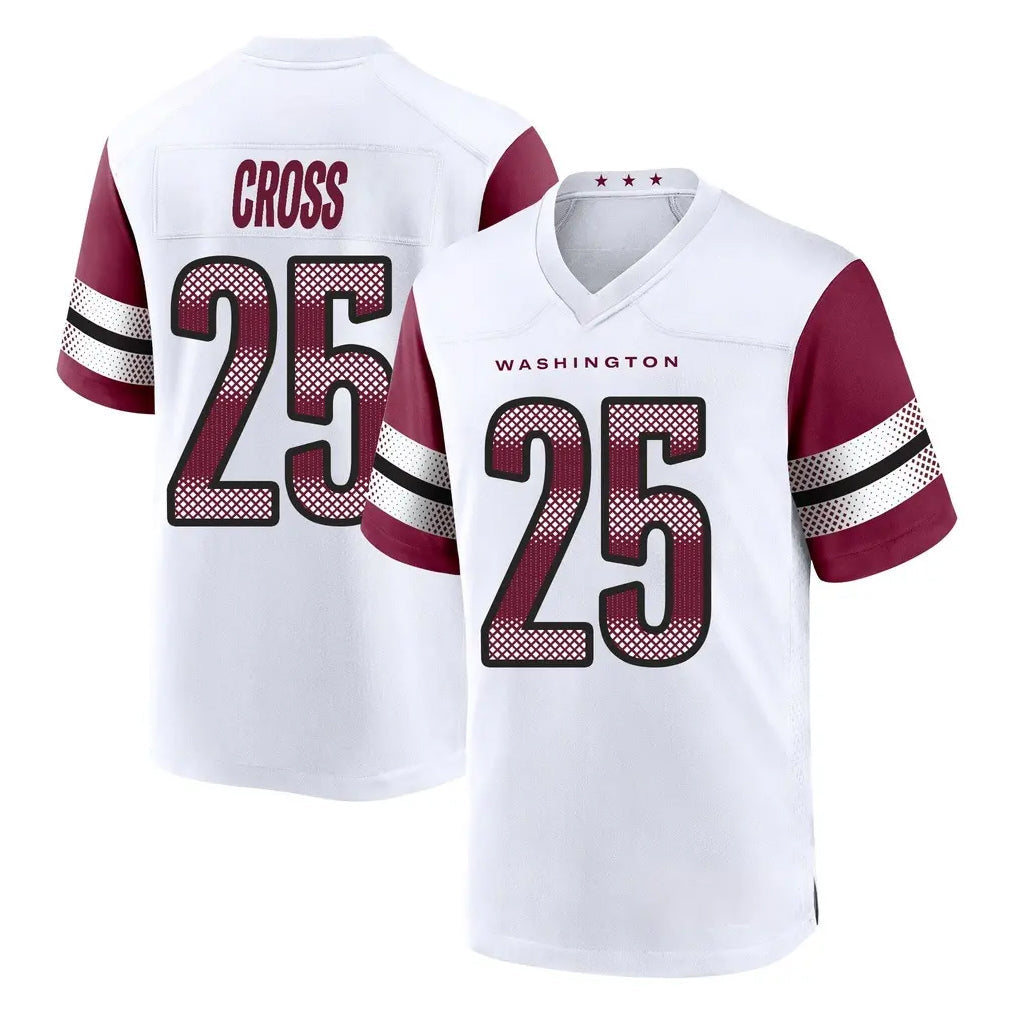 Punc W.Commanders #25 Nick Cross Player White Game Home Stitched Jerseys