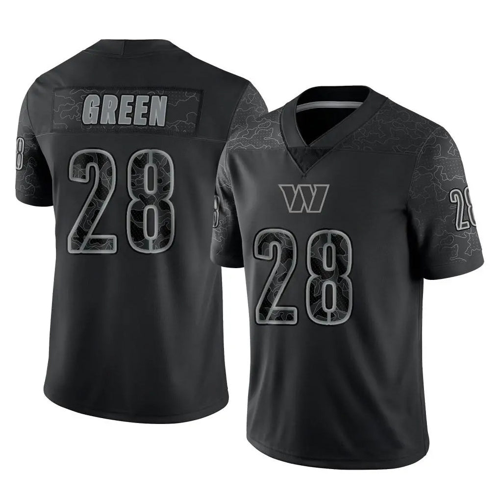 Punc W.Commanders #28 Darrell Green Player Black RFLCTV Limited Stitched Jerseys
