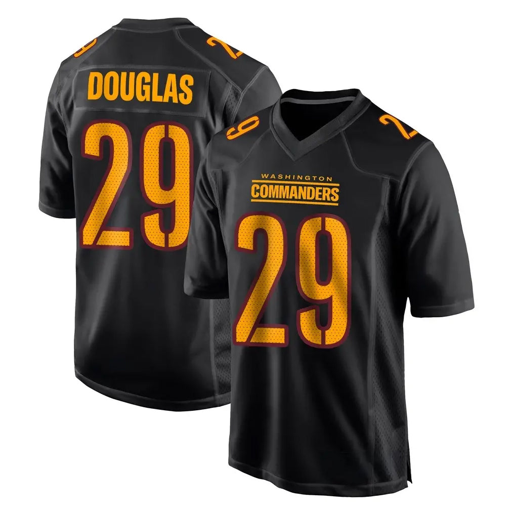 Punc W.Commanders #29 Rasul Douglas Player Black Carbon Fashion Home Game Stitched Jerseys